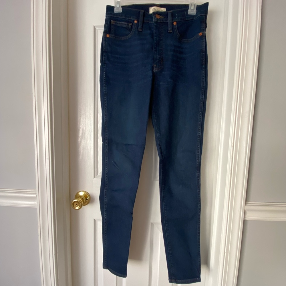 Madewell 10 inch dark blue TALL high rise skinny jeans